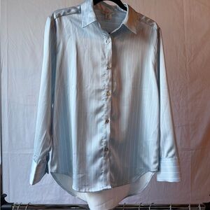 Women’s Light Blue Stripe Button-Up Shirt